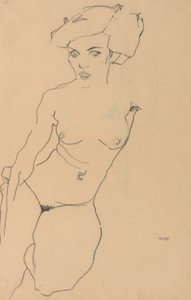 Klęcząca Akt kobiecy autorstwa Egon Schiele