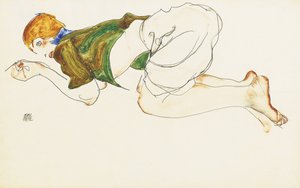 Klęcząca kobieta, 1912 autorstwa Egon Schiele