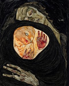Martwa matka. Obraz Egona Schiele (1890-1918), olej na drewnie autorstwa Egon Schiele