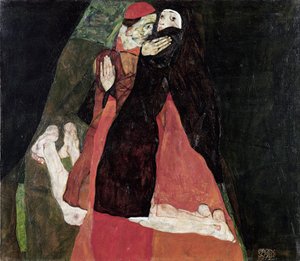 "Kardynał i zakonnica" Obraz Egona Schiele (1890-1918) 1912 Muzeum Leopolda, Wiedeń autorstwa Egon Schiele