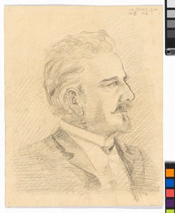 Leopold Czihaczek im Profil autorstwa Egon Schiele