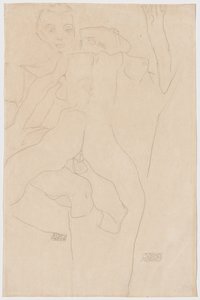 zakochani Kochająca się para, 1911 autorstwa Egon Schiele