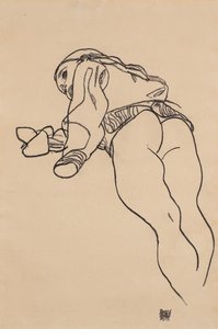 Leżeć; Liegende, 1918 autorstwa Egon Schiele