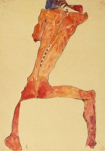 Mannerruckenhaut (ołówek i akwarela) autorstwa Egon Schiele