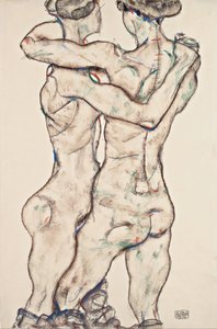 Nagie dziewczyny w objęciach, 1914 autorstwa Egon Schiele