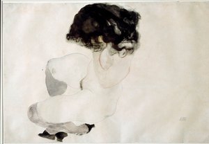 Nagie kucanie. Rysunek autorstwa Egona Schiele autorstwa Egon Schiele