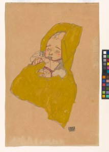 Säugling im Wickelpolster autorstwa Egon Schiele