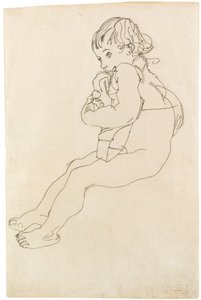 Siedzące dziecko, 1916 autorstwa Egon Schiele