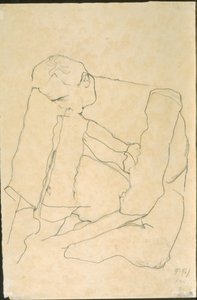 Siedzący mężczyzna (verso) autorstwa Egon Schiele