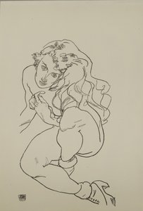 Siedzący akt, 1917