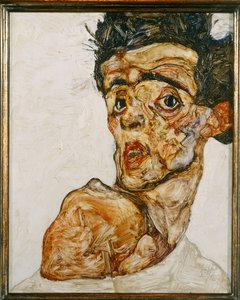 Autoportret z uniesionym nagim ramieniem autorstwa Egon Schiele