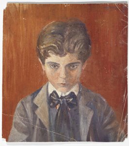 Autoportret na czerwonym tle autorstwa Egon Schiele