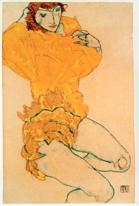 Rozbierająca się kobieta [Woman Undressing] autorstwa Egon Schiele