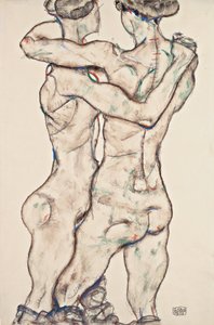 Obejmujące się nagie dziewczęta autorstwa Egon Schiele