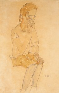 Siedzący chłopiec, 1910 autorstwa Egon Schiele