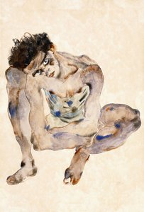 Przycupnięty autorstwa Egon Schiele