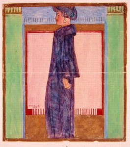 Stojąca kobieta (akwarela na papierze) autorstwa Egon Schiele