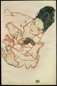 Stillende Mutter - Matka karmiąca ... (akwarela i czarna kredka) autorstwa Egon Schiele
