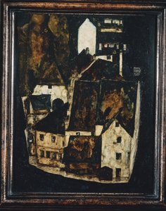 Tote Stadt III - Martwe miasto III ... (olej i akwarela na drewnie) autorstwa Egon Schiele