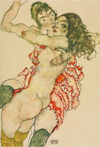 Dwie obejmujące się kobiety autorstwa Egon Schiele