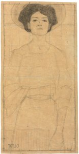 Młoda kobieta w kapeluszu autorstwa Egon Schiele