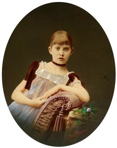 Portret dziewczynki, koniec XIX wieku. autorstwa Egor Maximovich Ovcharenko