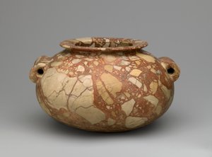 Słój z rurowymi uchwytami, ok.3600-3000 pne (brekcja) autorstwa Egyptian
