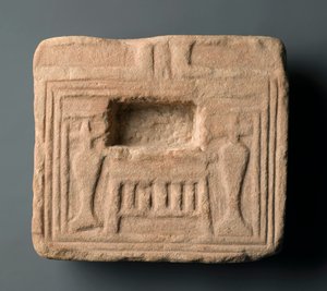 Stół ofiarny, prawdopodobnie z El Hassaiah (piaskowiec) autorstwa Egyptian