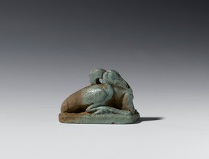 Mała figura ibisa, okres późny do okresu ptolemejskiego, 664-30 pne (fajans) autorstwa Egyptian