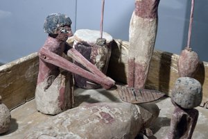 Detal z modelu sklepu mięsnego, Egipt, ok. 2000-1700 pne autorstwa Egyptian 12th Dynasty