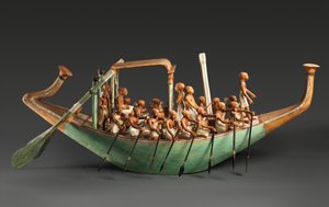 Model łodzi wiosłowej, Państwo Środka autorstwa Egyptian 12th Dynasty