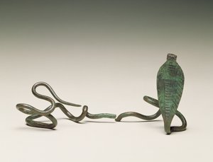 Różdżka w formie mocznika, z Grobowca 5 Ramesseum, Teby, Państwo Środka, 1773-1650 pne (stop miedzi)