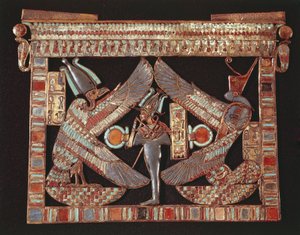 Breast plate depicting Osiris on black background   1115159   pl       polish Successfully Translated  Original: Duinlandschap met een visser Verscheyden Stranden en water gesichten gedaen door Jan Percelles (series title) Translat: Duinlandschap met een v autorstwa Egyptian 18th Dynasty