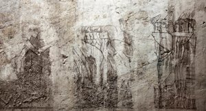 Starożytność egipska: niedokończone rysunki zdobiące Grobowiec Wezyra Ramose (XVIII dynastia). Luksor, Zachodni Brzeg, Grobowiec Szlachty Egipt autorstwa Egyptian 18th Dynasty