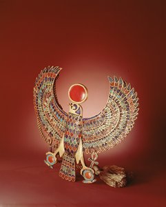Pektorał sokoła, z Grobowca Tutanchamona, Nowe Królestwo (złoto inkrustowane lapis lazuli, turkusem, karneolem i szkłem)