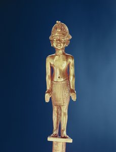 Figura króla, z grobowca Tutanchamona (ok. 1370-1352 pne) Nowe Królestwo (złoto)
