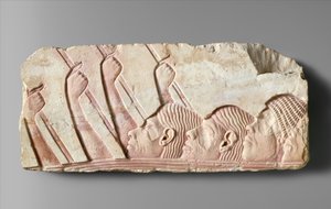 Cudzoziemcy w procesji, ok. 1345 pne (malowany wapień) autorstwa Egyptian 18th Dynasty
