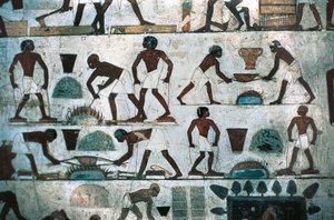 Operacje odlewnicze, południowa ściana grobowca Rekhmire, Nowe Królestwo (malarstwo ścienne) autorstwa Egyptian 18th Dynasty