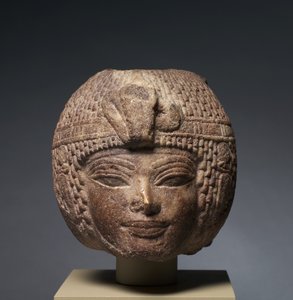 Głowa Amenhotepa III w okrągłej peruce, ok. 1391-1353 pne autorstwa Egyptian 18th Dynasty