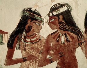 Muzycy na bankiecie (malowidło ścienne) autorstwa Egyptian 18th Dynasty