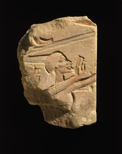 Nubijski w geście uwielbienia, z Karnaku, Egipt, Okres Amarneński, Nowe Państwo, ok. 1353-1336 pne (piaskowiec)