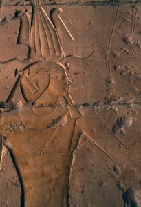 Malowana płaskorzeźba, świątynia grobowa Hatszepsut, Deir el-Bahri, nekropolia tebańska (lista światowego dziedzictwa UNESCO) autorstwa Egyptian 18th Dynasty