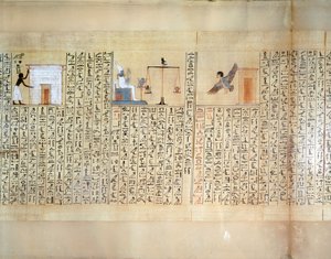 Papirus przedstawiający ważenie serca, z Księgi Umarłych z Maiherperi autorstwa Egyptian 18th Dynasty