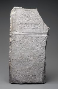 Relief of Mourners and Funeral Meats, Nowe Królestwo, c.1340 pne (wapień) autorstwa Egyptian 18th Dynasty