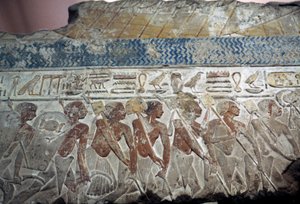 Relief z parady wojskowej autorstwa Egyptian 18th Dynasty