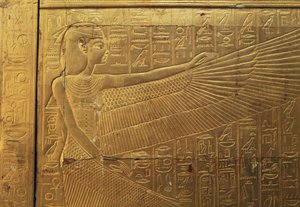 Relief na tylnym zewnętrznym panelu drugiej kaplicy pogrzebowej, Skarbiec Tutanchamona, Egipt, cywilizacja egipska, Nowe Państwo, XVIII dynastia autorstwa Egyptian 18th Dynasty