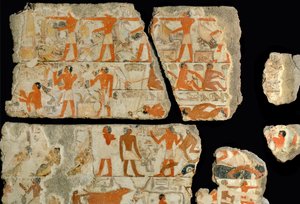 Scena na bagnach rzeki Nil ... autorstwa Egyptian 18th Dynasty