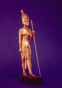 Statuetka króla, z grobowca Tutanchamona (ok. 1370-1352 pne) Nowe Państwo (pozłacane drewno)