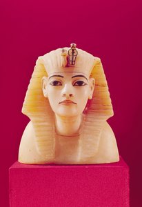 Korek z jednej z urn kanopskich, z grobowca Tutanchamona (ok. 1370-1352 pne) Nowe Królestwo (alabaster)