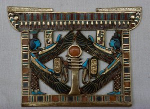 Napierśnik w kształcie świątyni, skarbiec Tutenchamona, Egipt, cywilizacja egipska, Nowe Państwo, XVIII dynastia autorstwa Egyptian 18th Dynasty